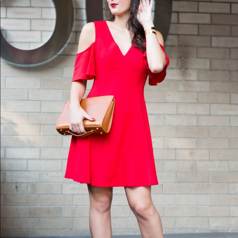 Club Monaco Fit and Flare Red Dress